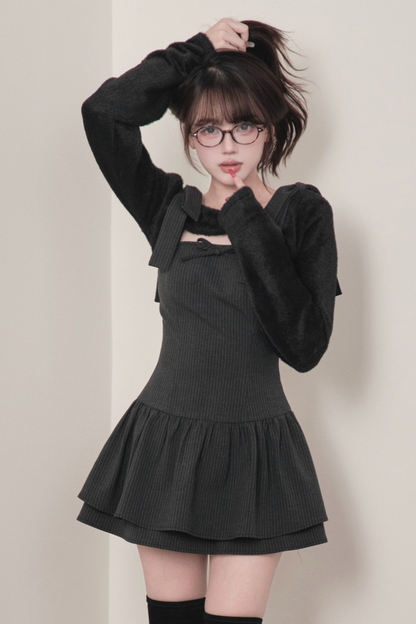 リボンサスペンダードレス+トップス