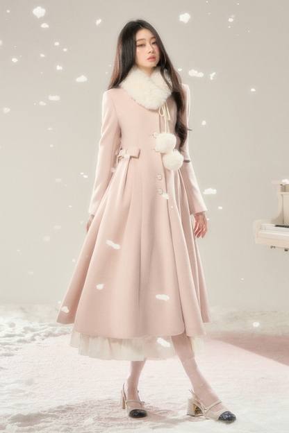 ビューティーウエストマークロングウールコート