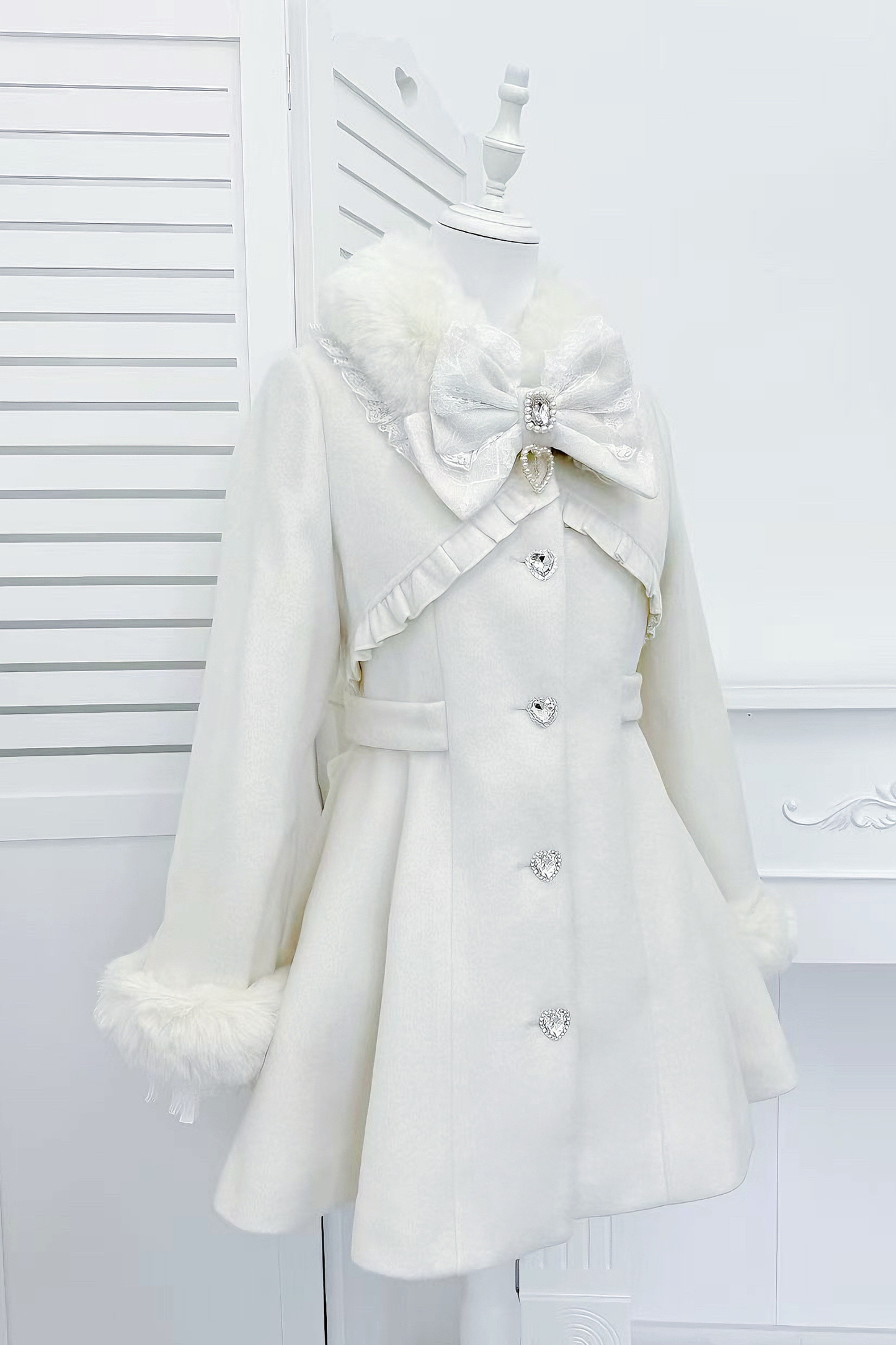 リボンウエストマークフレアコート