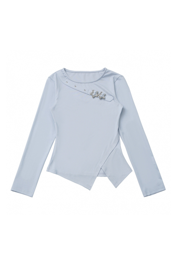 Slit Long Sleeve Tops