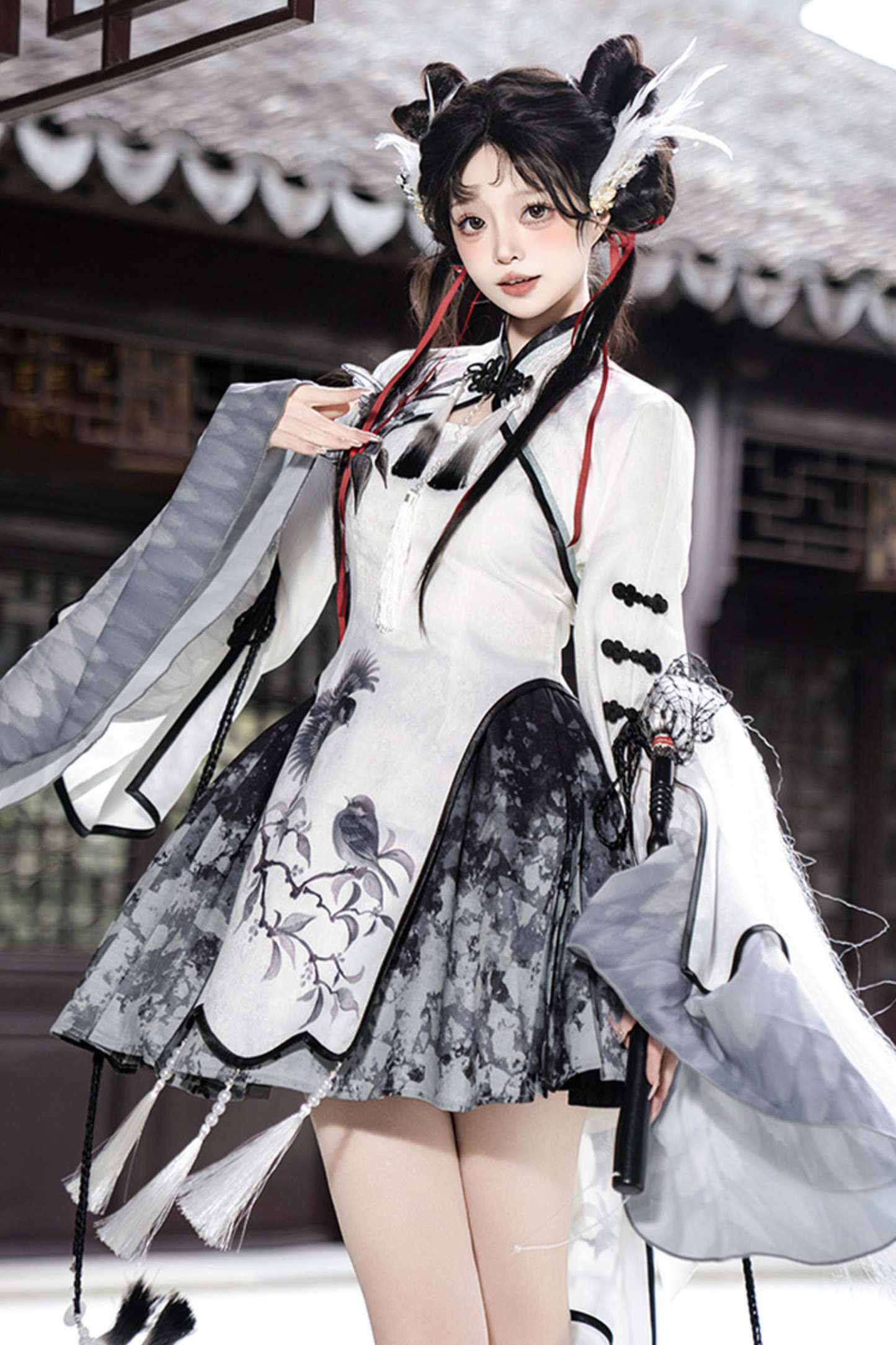 チャイナトップス+スカート+キャミソールドレス+レッグウォーマー