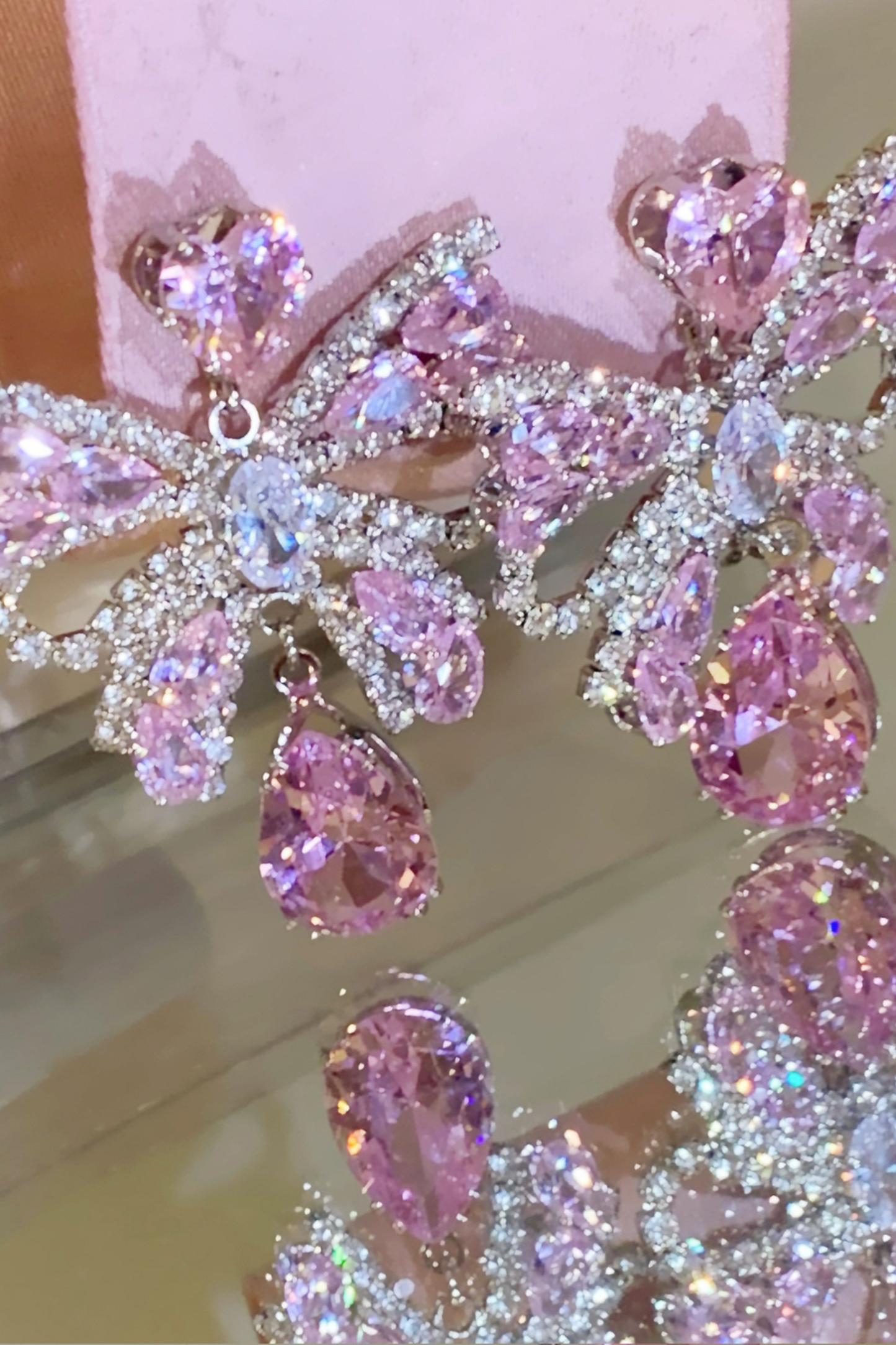 Sweet Love Pink Ribbon Earrings + Feather Hair Clips