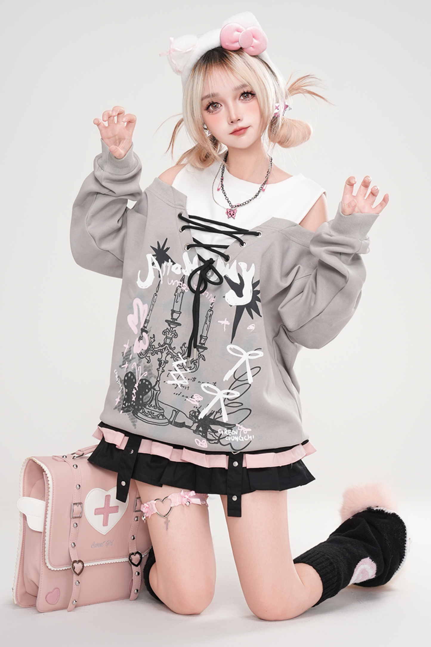 Midnight Dark Girly Off-the-shoulder Top