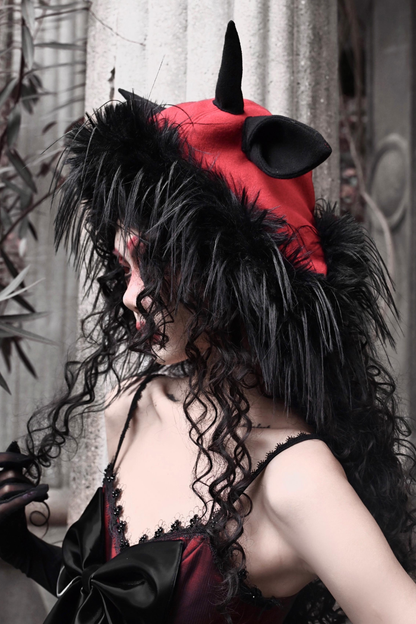 Carol Gothic Dark Wind Sheep Fur Hat