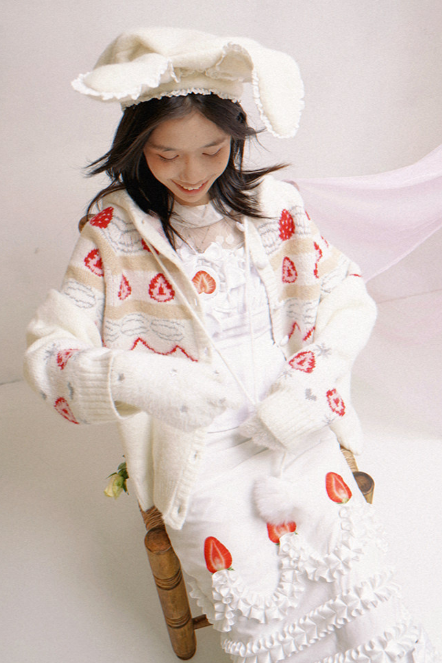 Strawberry Cake Mohair Cardigan