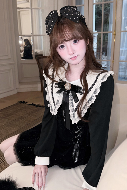 ジュエルフレンチガーリーフレアドレス