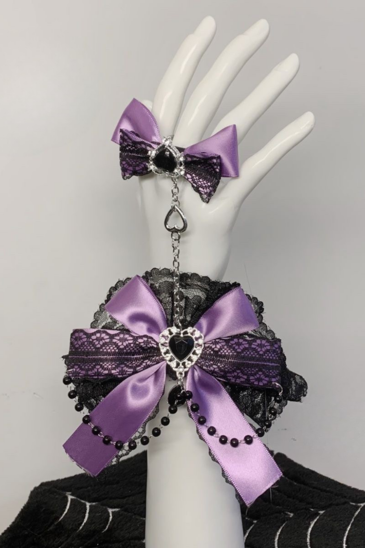 リボンラインストーンチェーンレースハンドスリーブバックチェーン