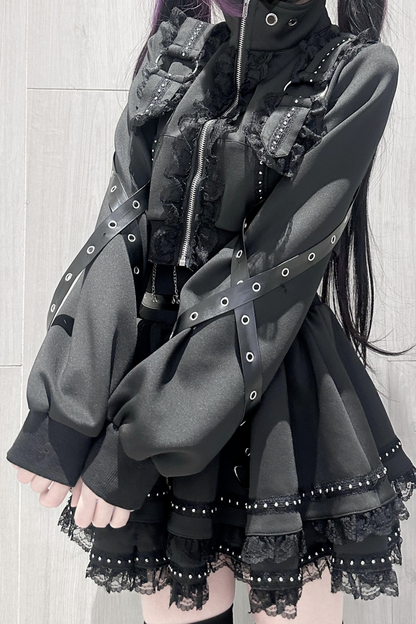 ダークサブカルスポーティジャケット+スカート