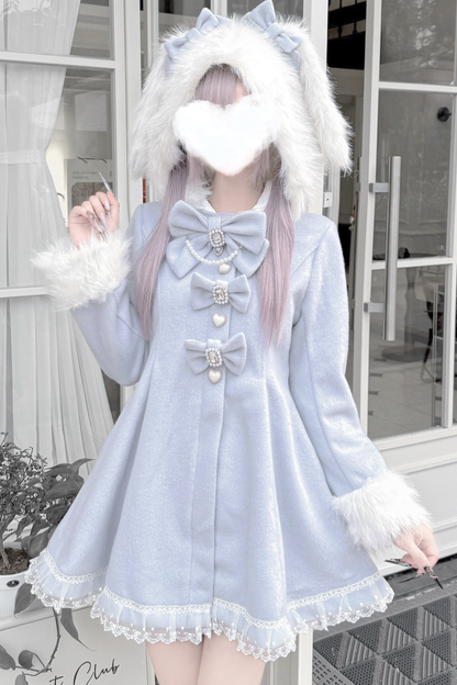 うさ耳ファーフードドールコート