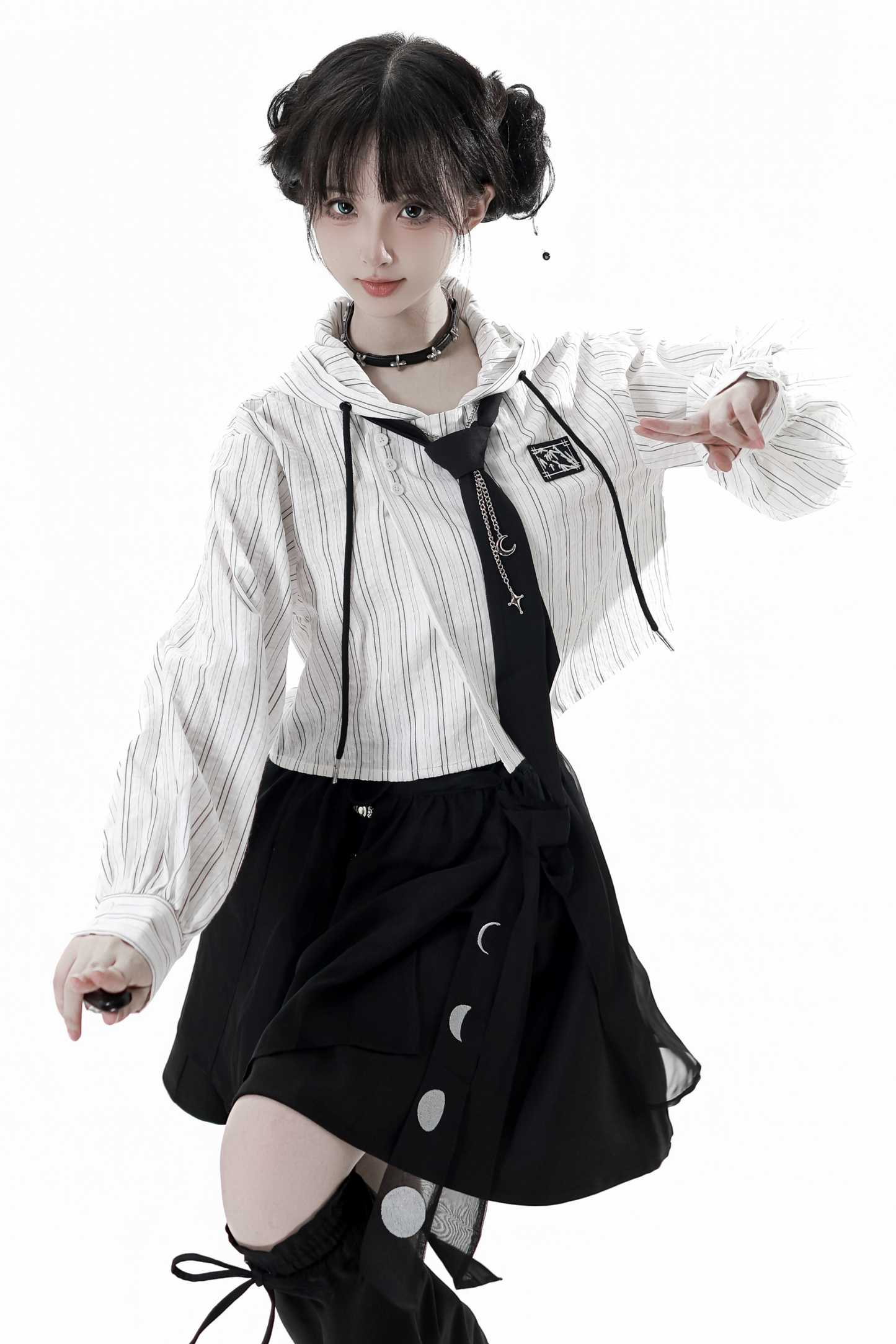 ストライプカップルガールフレンドチャイナセットアップ