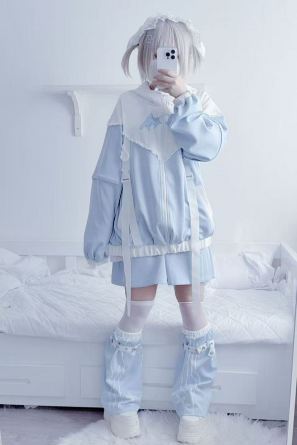 アクア天使サブカルチャーフードジャケット+パンツ+レッグカバー