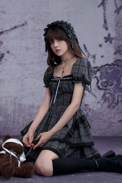 Dark Moon Fighting Bubble Sleeve Dress