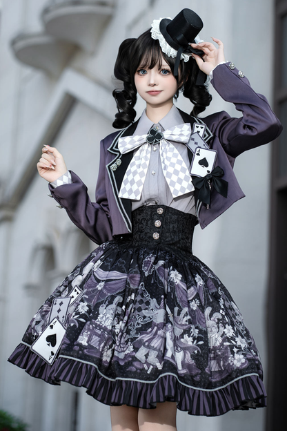 ナイトアリスマジックシアターロリータスカート+シャツ+ショートジャケット