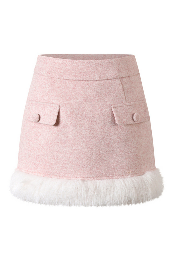 スイートガーリーファーウエストリボンコート＋ファータイトスカート