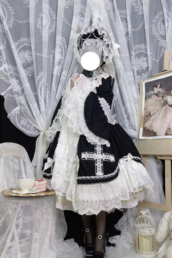 ゴシックドールレースドレス+ボンネット