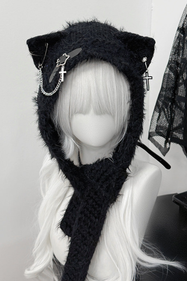 Punk Cat Ear Knit Hat