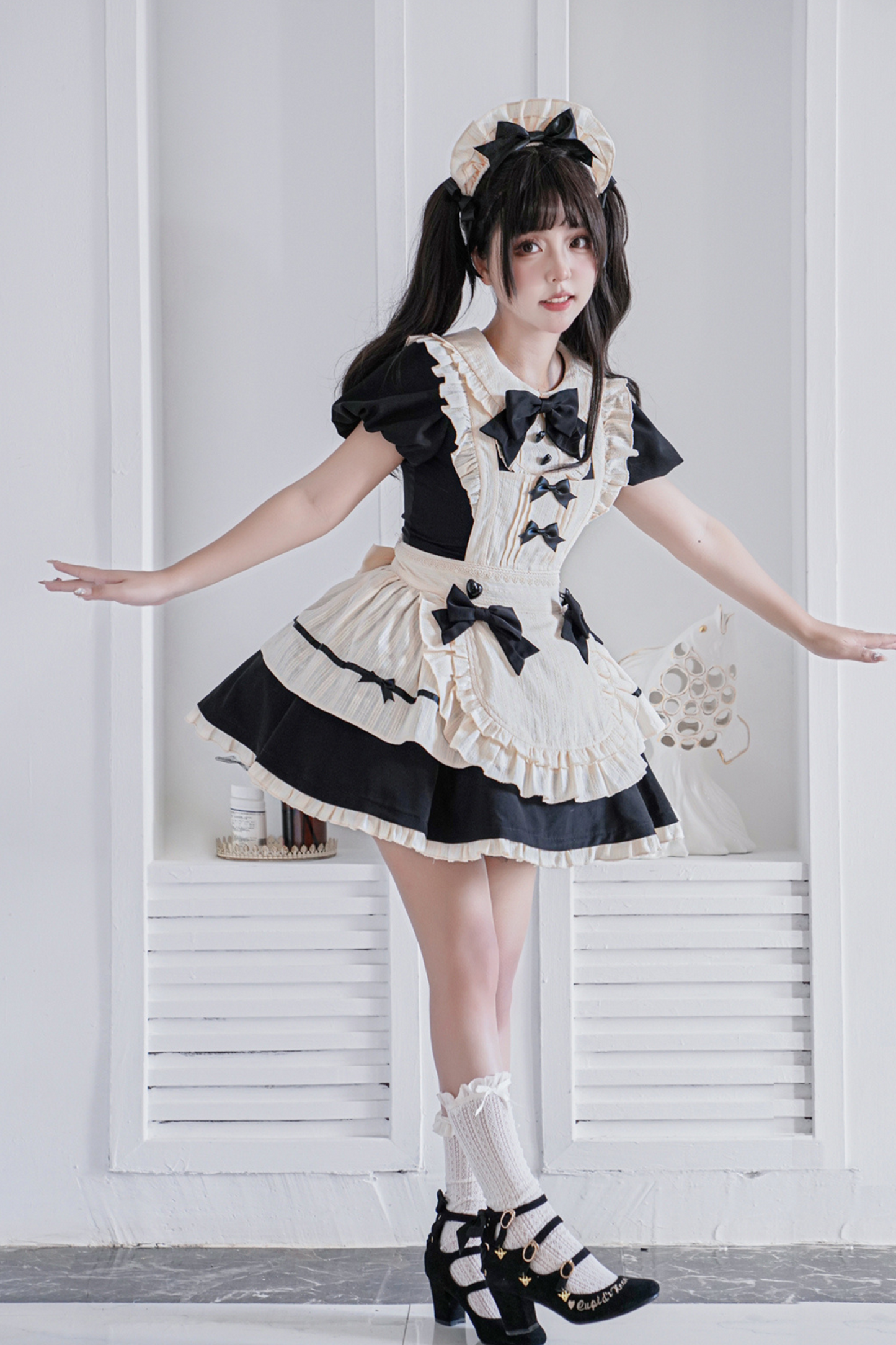 Little Maid Elegant Lolita Dress + Apron + Sleeve + Headband