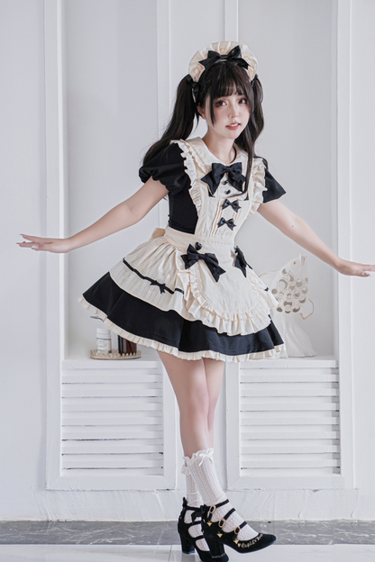 Little Maid Elegant Lolita Dress + Apron + Sleeve + Headband