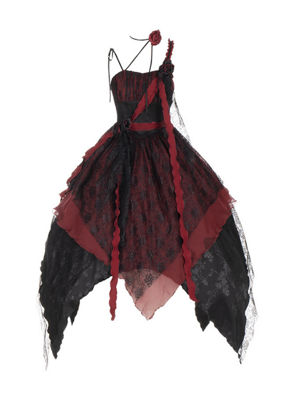 splicing skirt shoulder strap dress