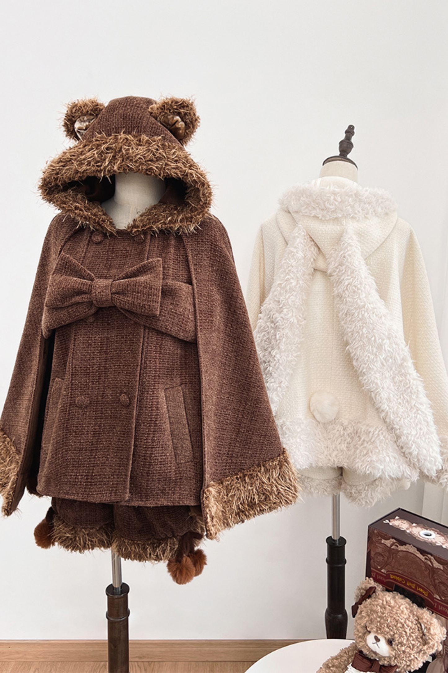 アニマルツイードコート＋ボアショートパンツ