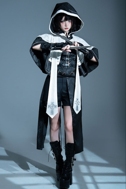 Gothic cape + shorts + long pants