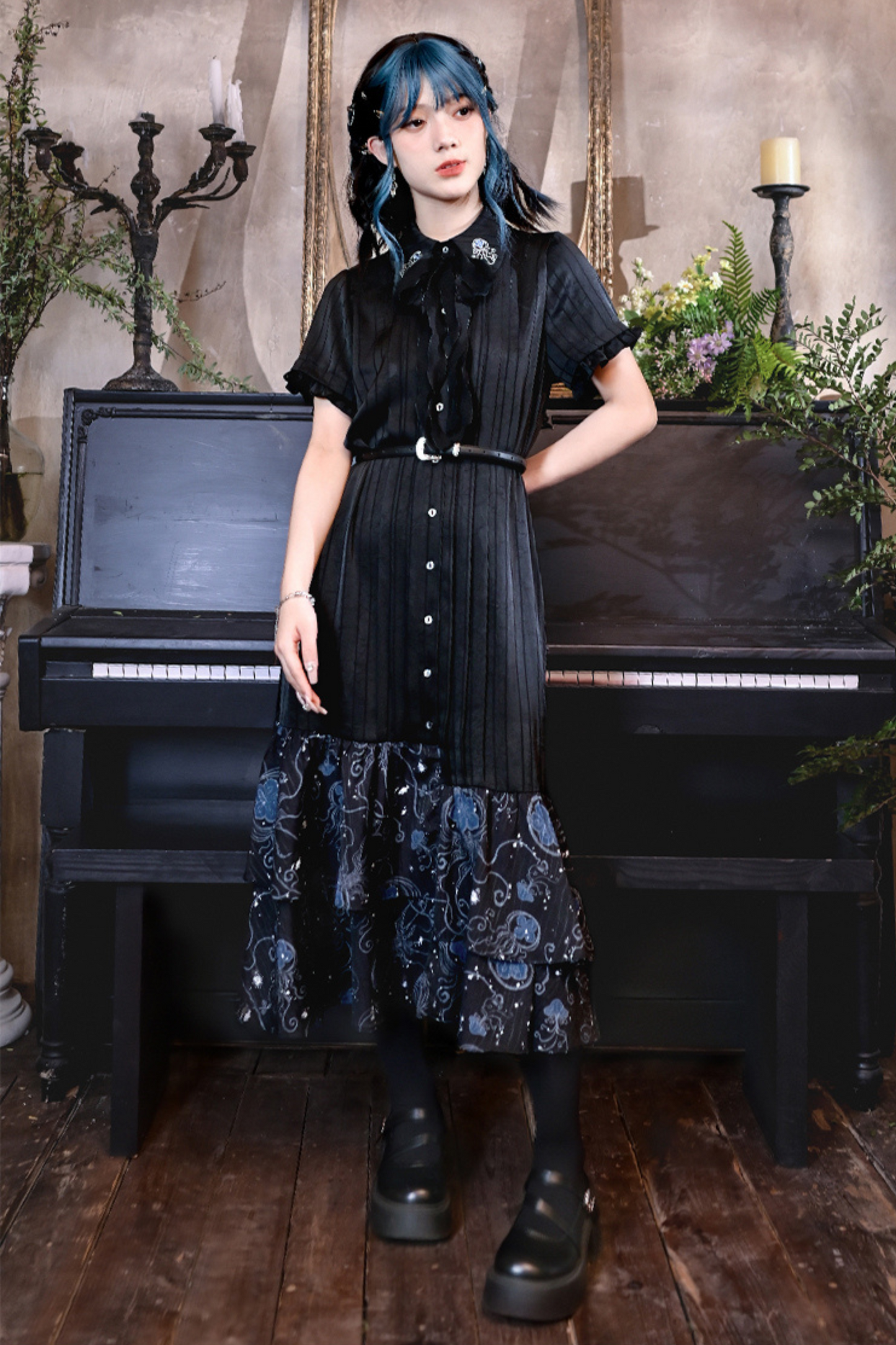 Blue Tears Fishtail Shirt Dress