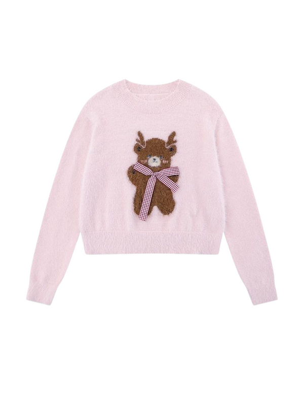 Ribbon Bear Cropped Knit