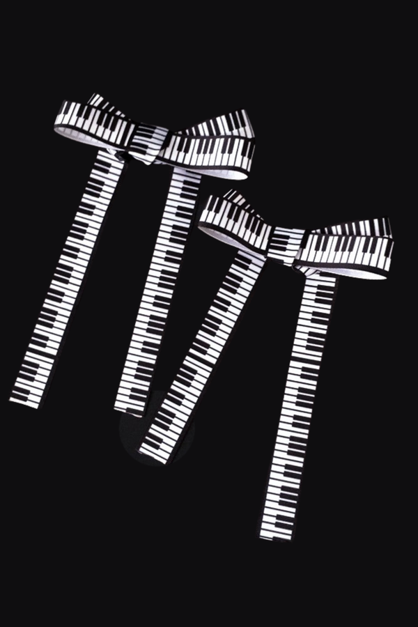 レトログピアノリボンヘアピン