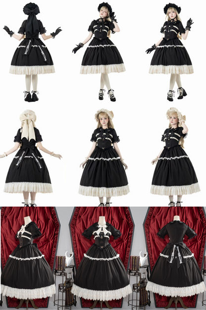 スペルコレクションルームステッチフェイクツーピースドレス