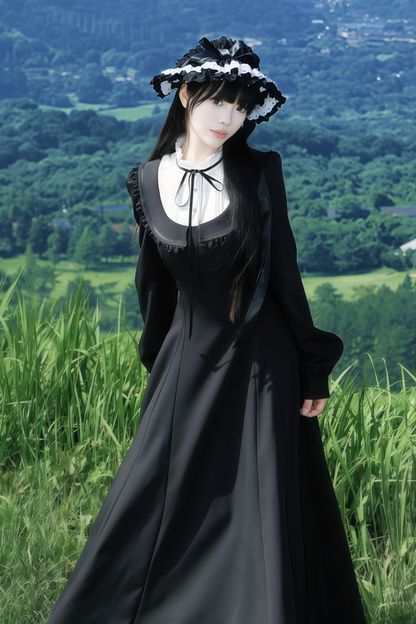 フランスヴィンテージリボンドールドレス