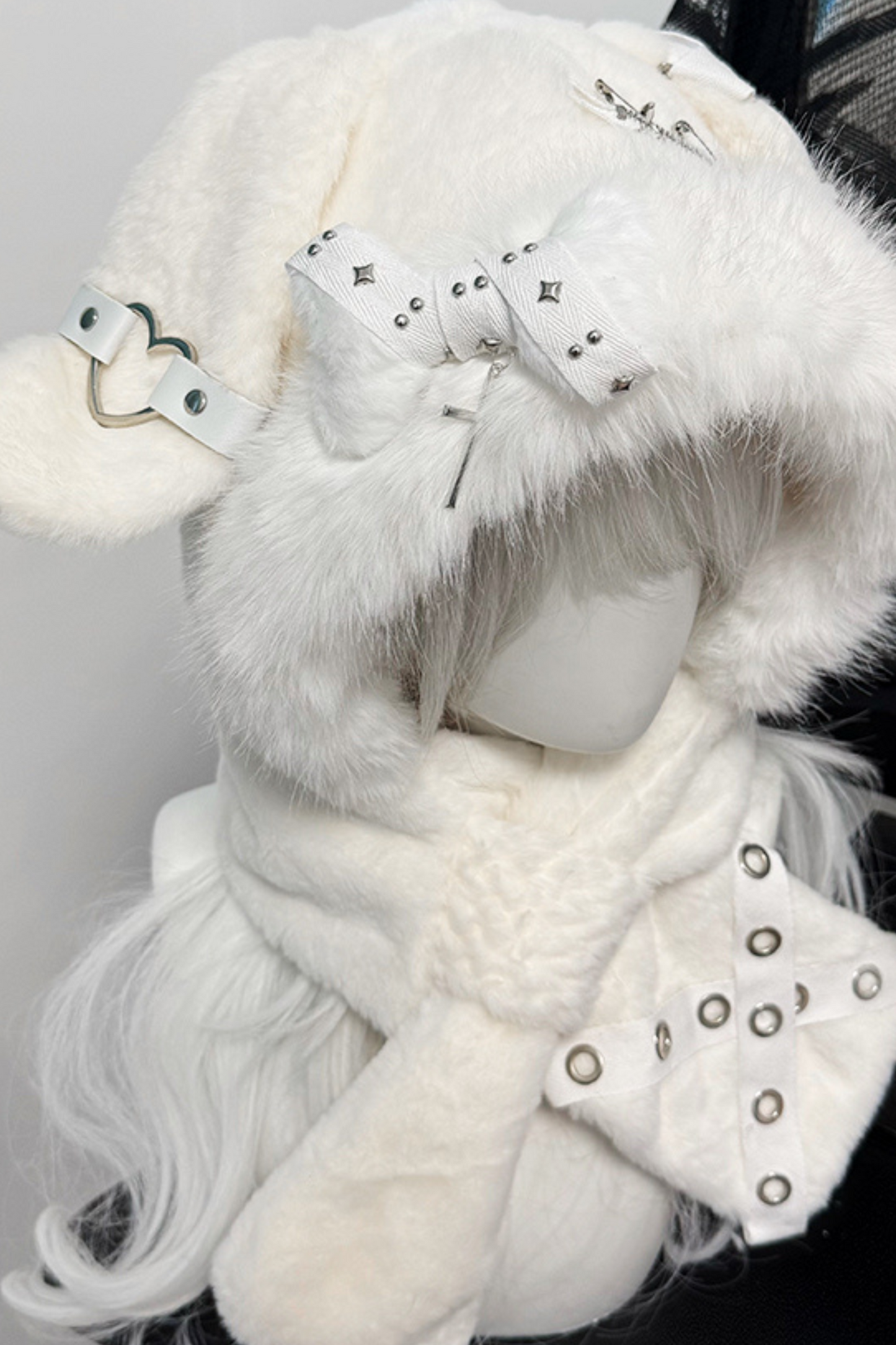 Chapeau subculture oreilles de lapin en boa