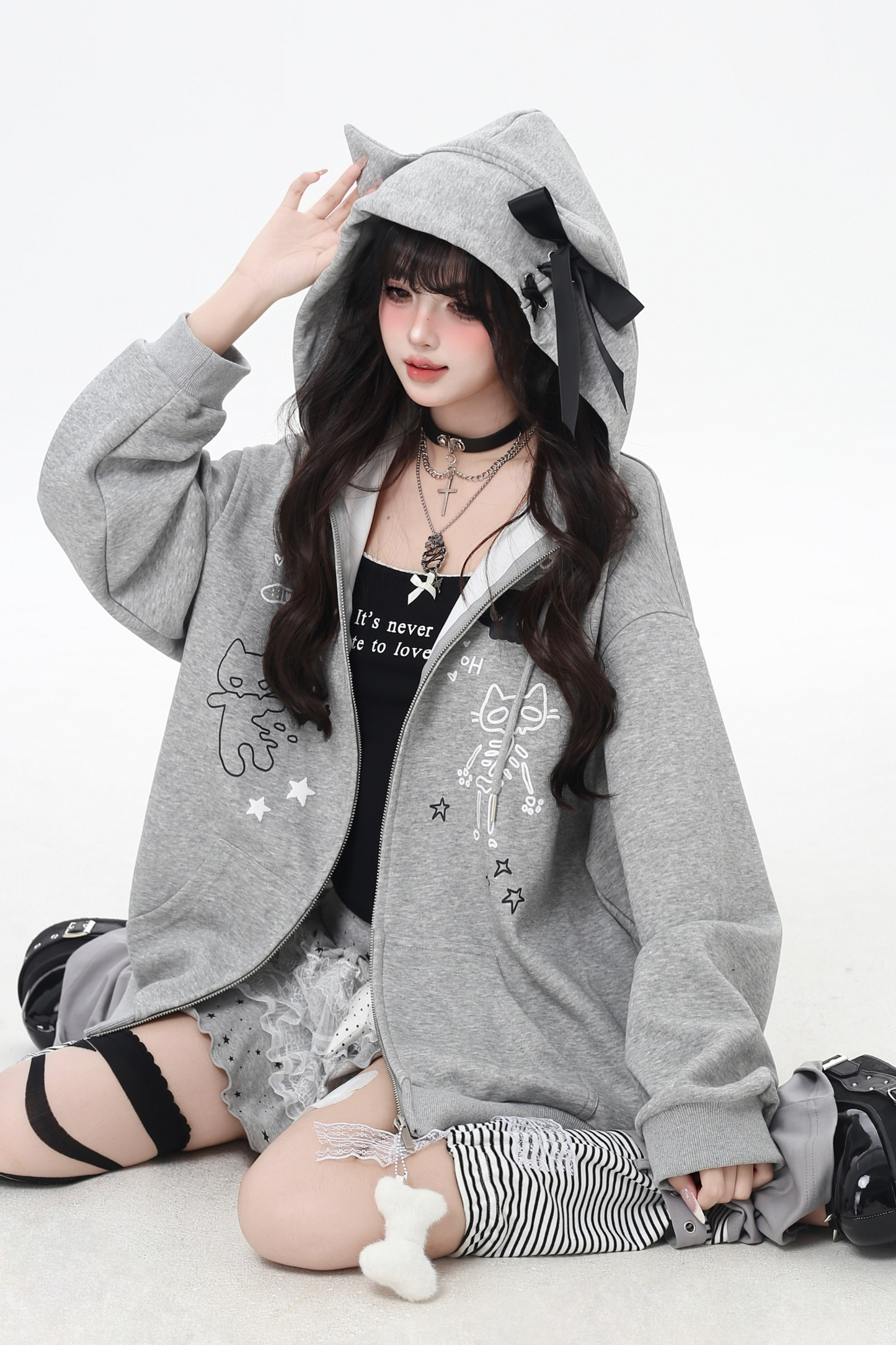 Cat Ear Hood Loose Sweatshirt Hoodie
