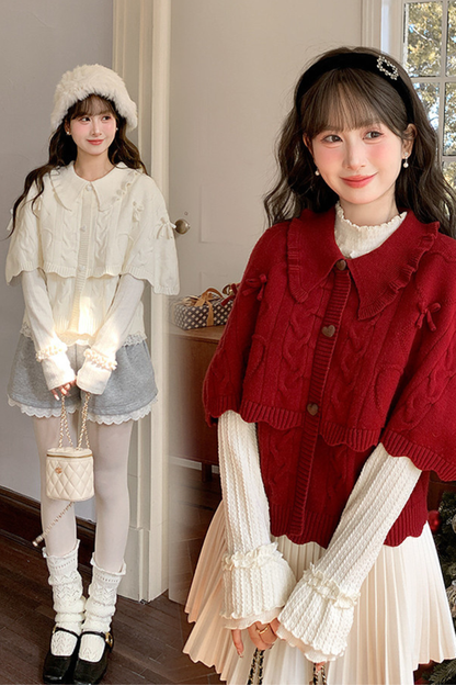 ガーリールーズラペルセーター