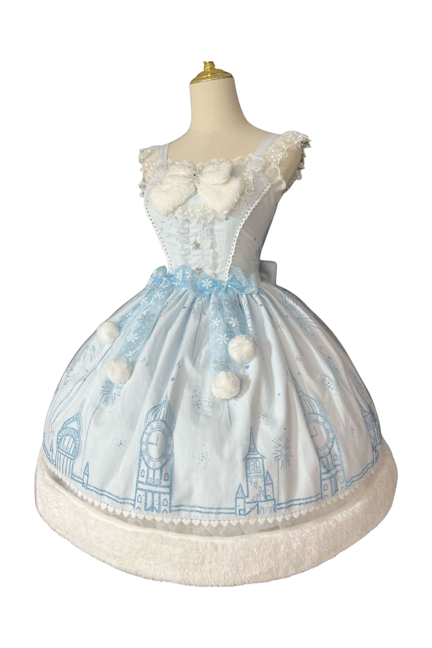 スノーフレークキャッスルロリータドレス+ケープ+トップス