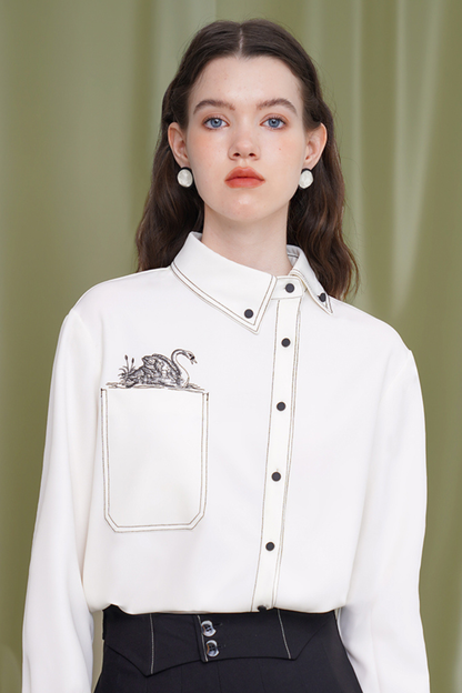 Swan genderless retro shirt