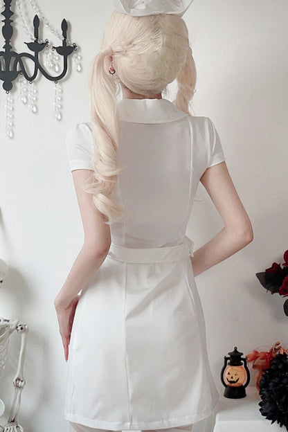 Pure White Nurse Cosplay Set