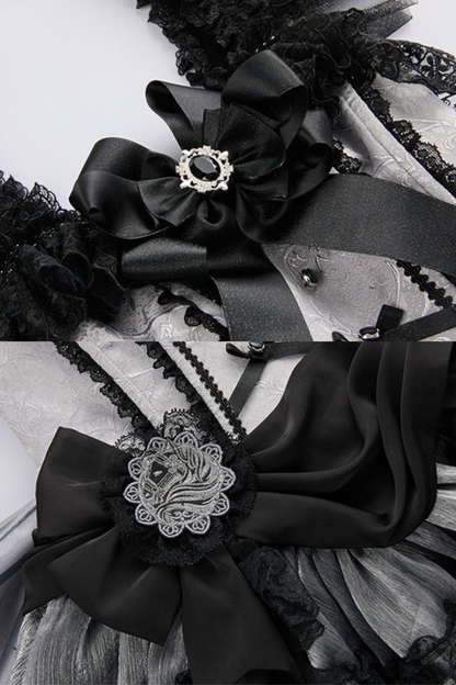 【2月28日予約締切】ダークシルバーレースロリータドレス+BNT+ネックアクセサリー