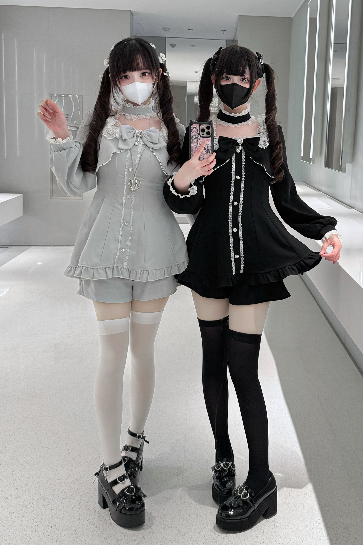 地雷フレアフェイクツーピースワンピース