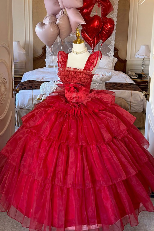 [Précommande jusqu'au 30 mars] Robe rouge élégante Moose Love Song + Manches