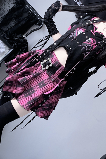 Subculture Rock Top + Check Skirt