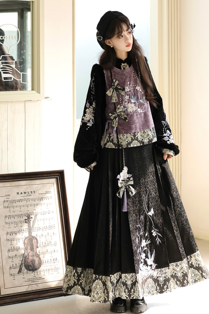 Dark Knight China Top + Vest + Skirt