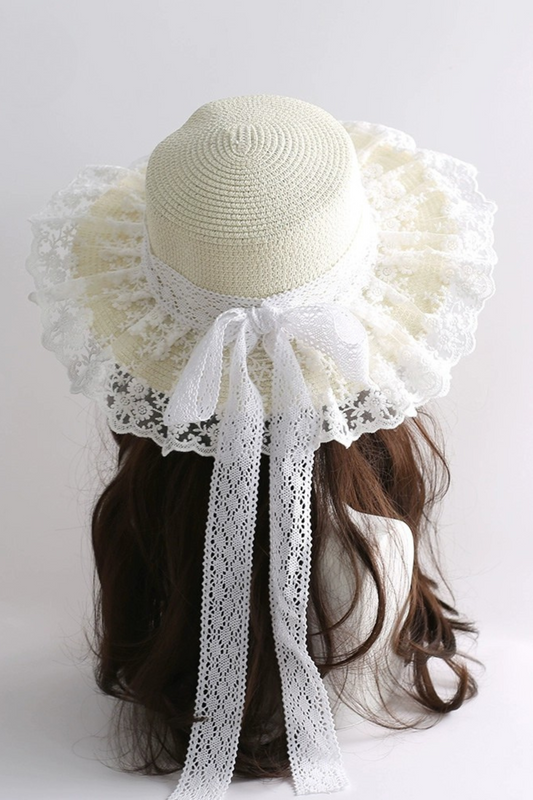 Retro Lace Cotton Ribbon Hat