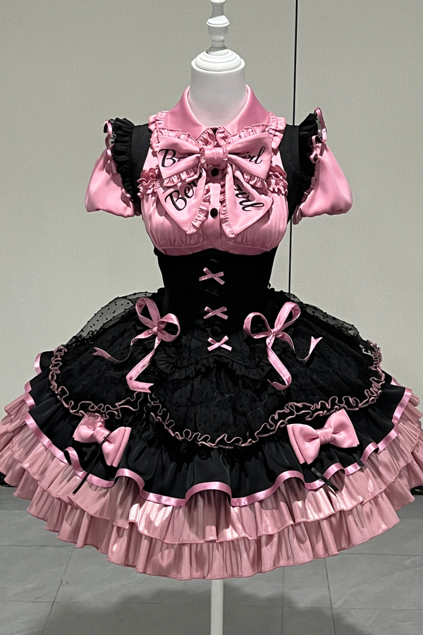 【3月10日予約締切】キャンディハートビートロリータシャツ+ジャンパースカート+ハット+リボン