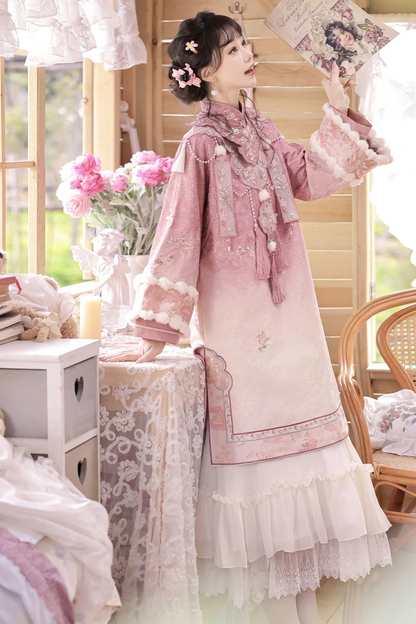 Peach Mist China Top + Skirt + Cloud Shoulder