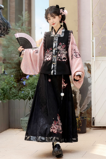 Dark Powder China Vest + Collar + Skirt