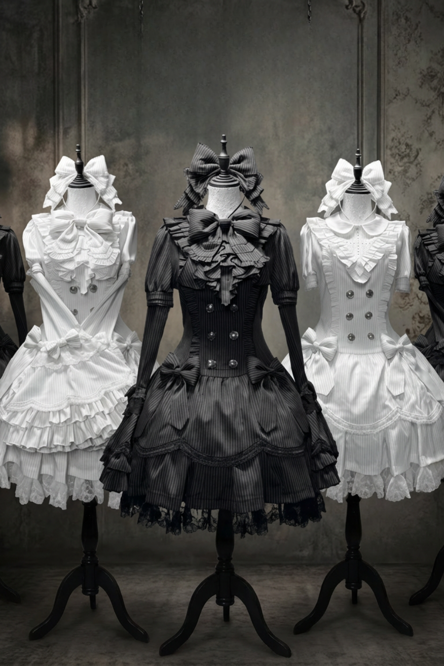 Dark Gothic Dress + Sleeves + Headband