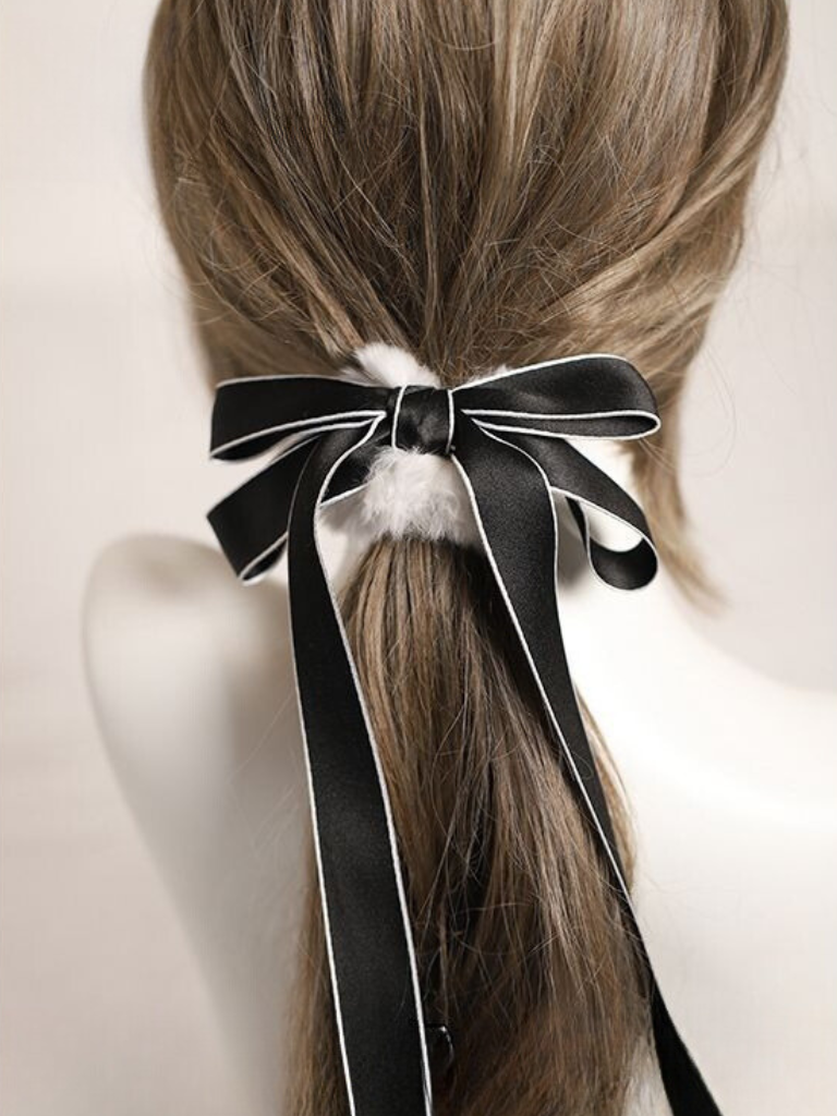 Fur long ribbon accessories