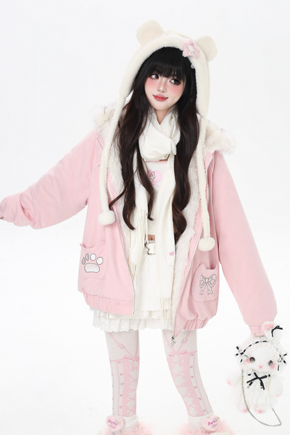 猫耳フードルーズジャケット