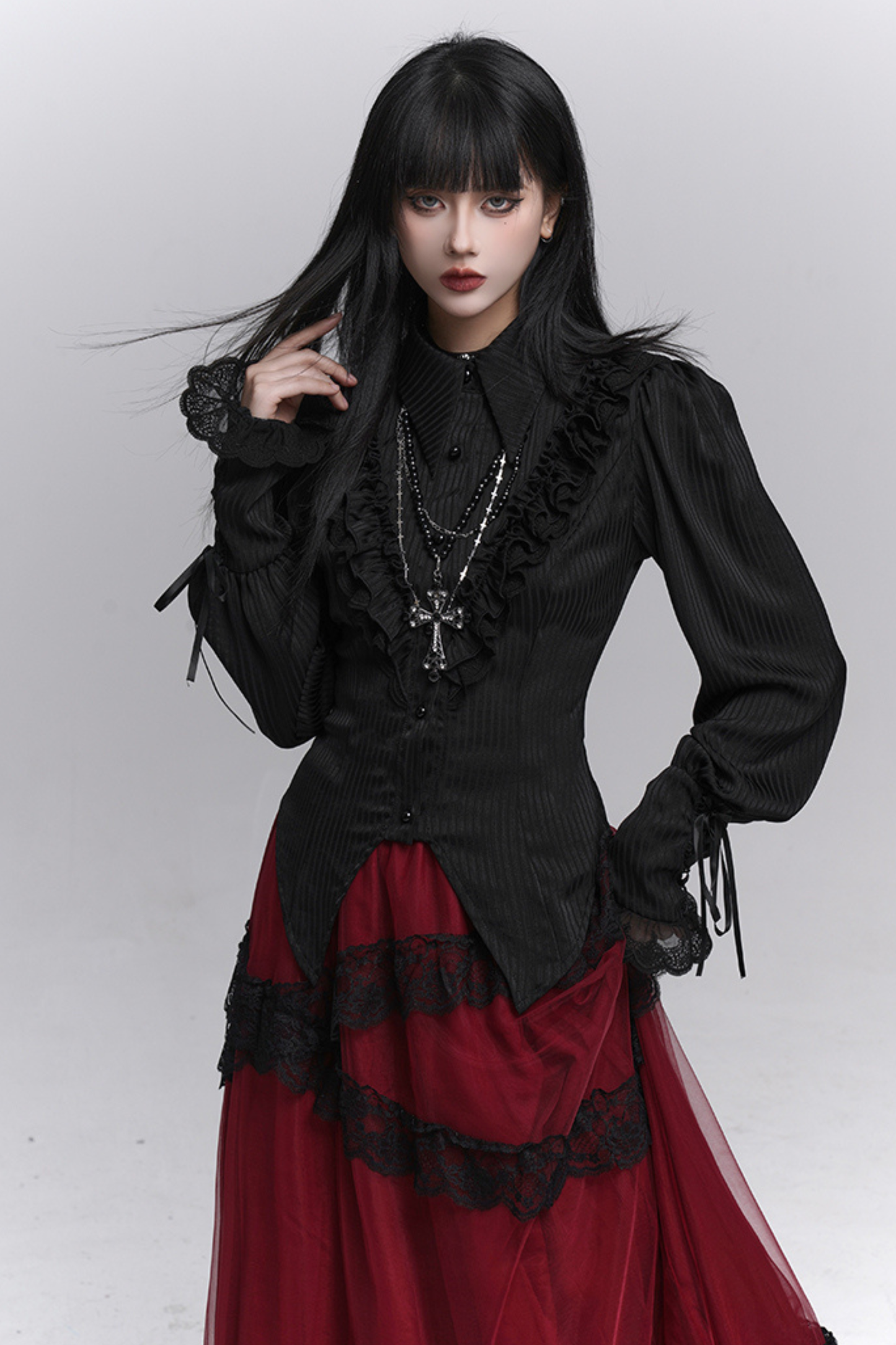 ゴーストガールゴシックダークトップス