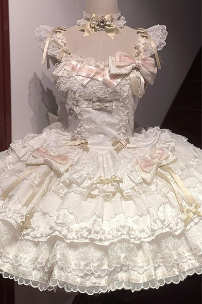 Tricolor dark gothic ribbon dress + accessories